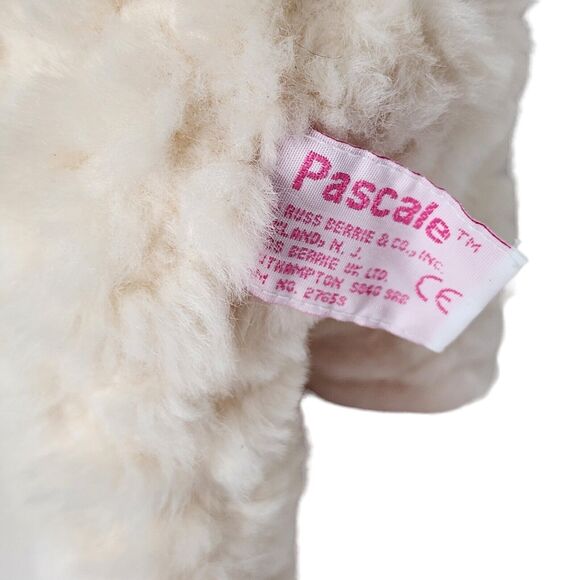 Russ Berrie Pascale Baby Lamb Plush 7" Stuffed Animal Pink Bow Tag Attached - Picture 8 of 10